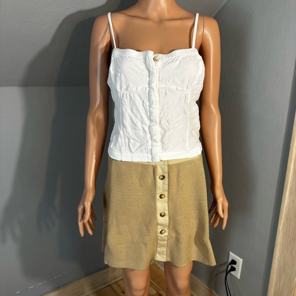 Free People White Button Front Cami Tank Top Women’s Size Large EUC - Picture 4 of 7